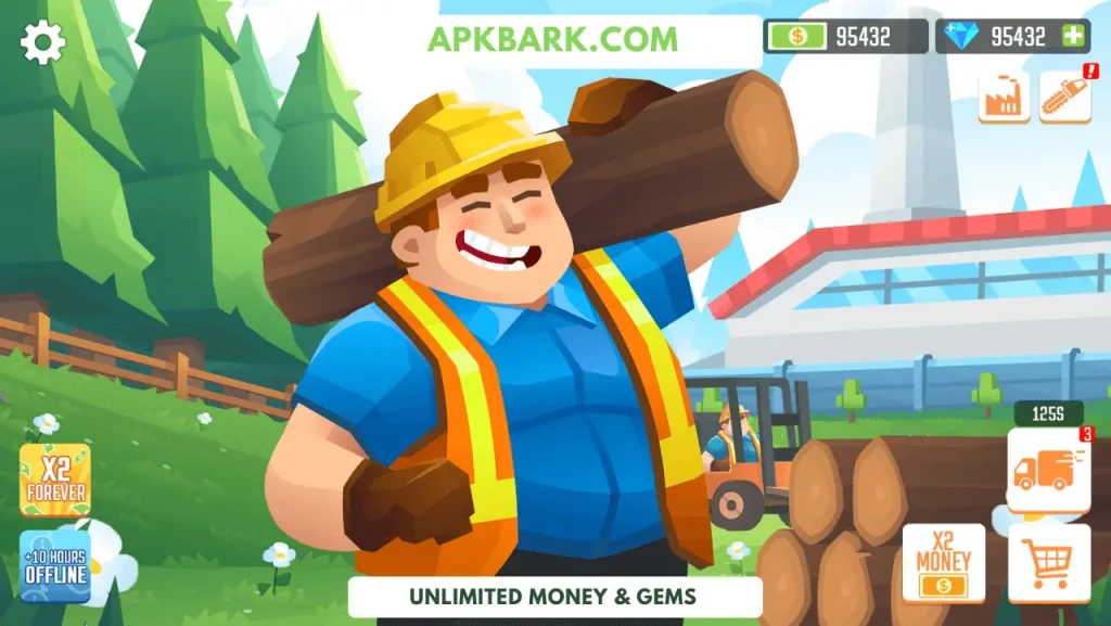 Idle lumber empire mod apk unlimited money & gems download