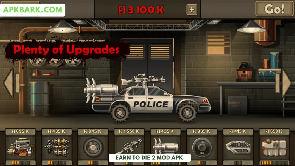 earn to die 2 mod apk free shopping