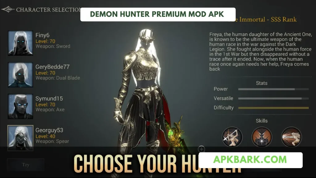 demon hunter premium mod apk unlimited gems