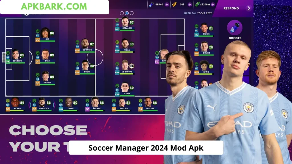 soccer manager 2024 mod apk free shopping