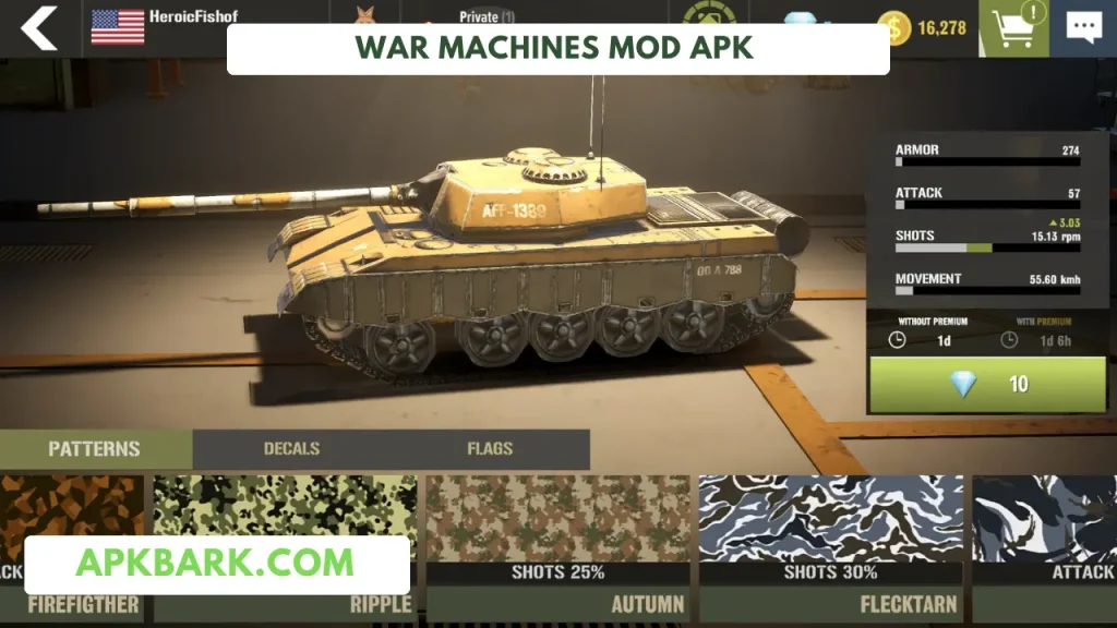 war machines mod apk free shopping
