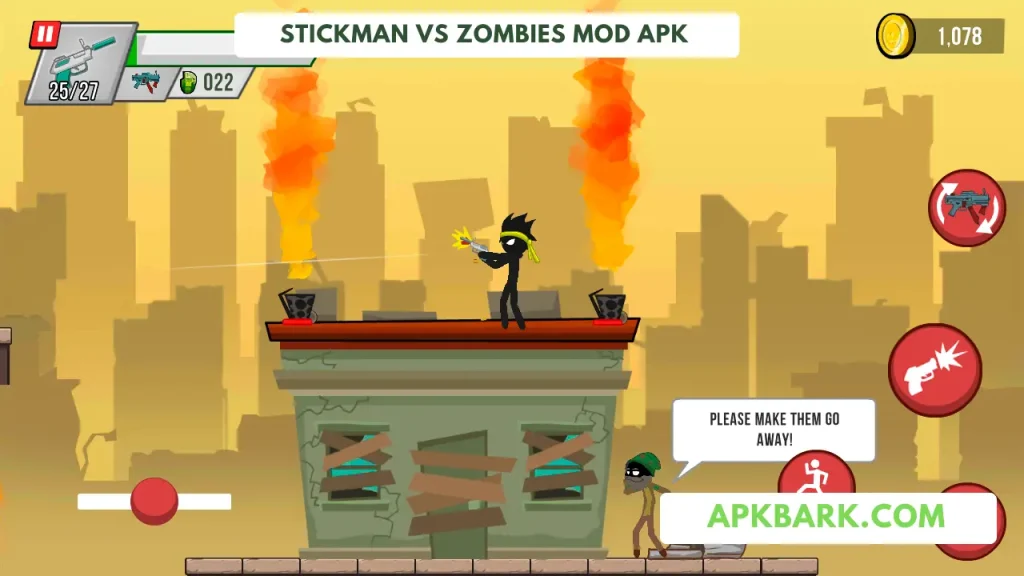 stickman vs zombies mod apk god mode