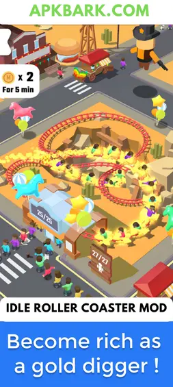 idle roller coaster mod apk free purchase